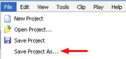 Select File Save Project As…