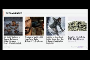 Yahoo's content recommendation box places its native ads on others' sites.